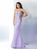 Trumpet/Mermaid Sweetheart Beading Sleeveless Long Lace Dresses TPP0002524