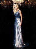 Sheath/Column Straps Applique Sleeveless Long Elastic Woven Satin Dresses TPP0009149