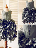 Ball Gown Sleeveless Straps Ruffles Tea-Length Tulle Flower Girl Dresses TPP0007731