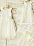 A-line/Princess Sleeveless Scoop Sequin Knee-Length Tulle Flower Girl Dresses TPP0007800