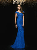 Trumpet/Mermaid V-neck Lace Sleeveless Long Lace Mother of the Bride Dresses TPP0002010