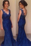 blue prom dress long lace prom dress mermaid prom dress charming evening gown